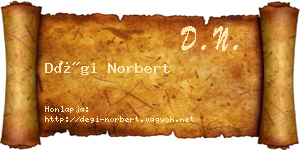 Dégi Norbert névjegykártya