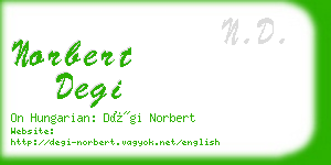 norbert degi business card